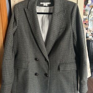 Veronica Beard Gray Houndstooth Convertable Blazer